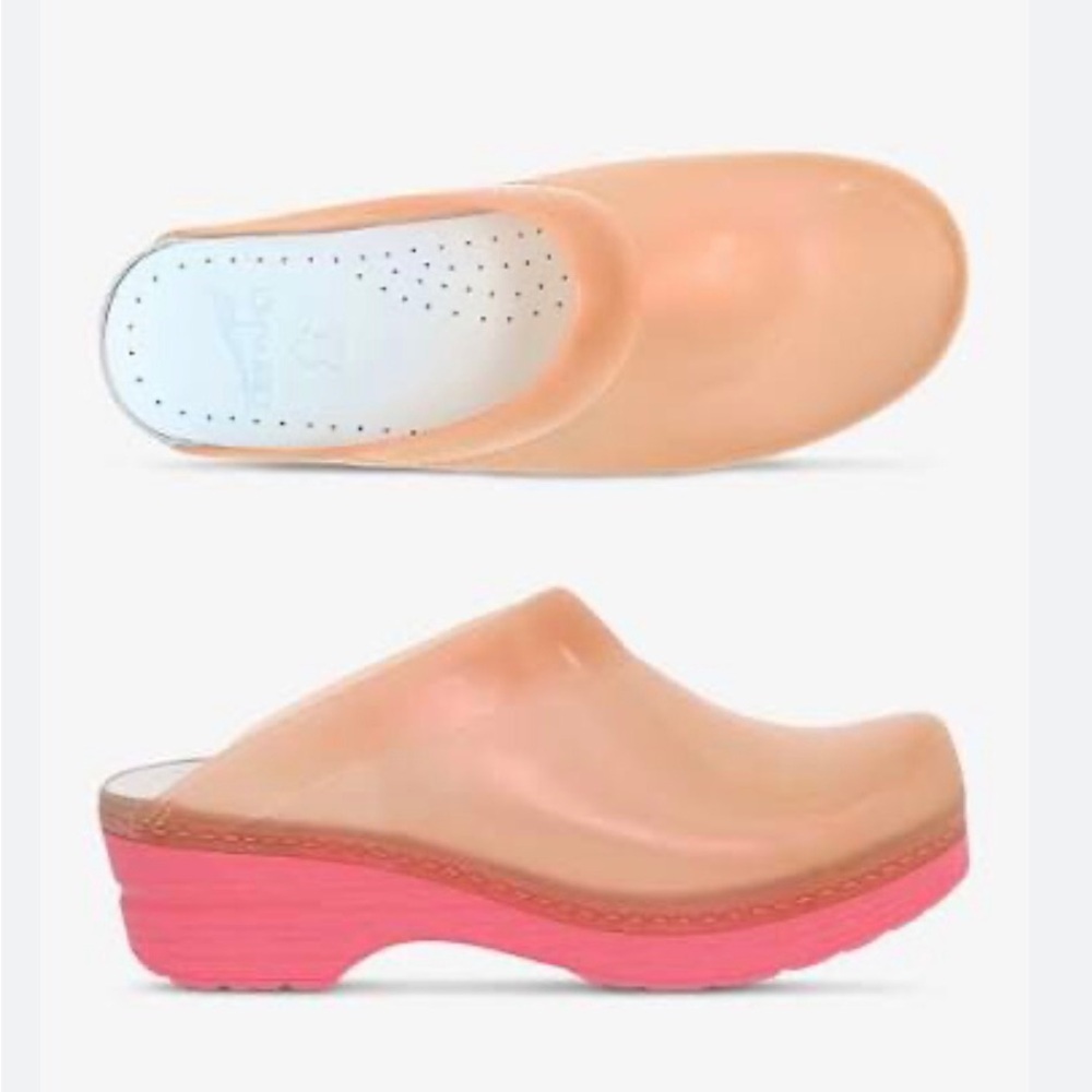 DANSKO SONJA Clogs Translucent Coral Slides Nursing Women’s 39